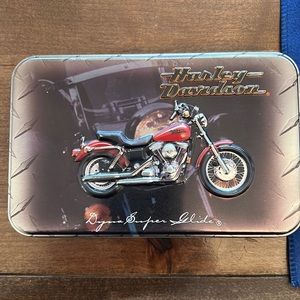 Harley Davidson playing cards and tin